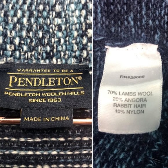 PENDLETON Lambswool and Angora button down cardigan sweater coat - Picture 6 of 7